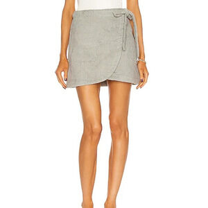 Atoir The Sahar Skirt Womens 2 Small Flint Grey French Terry Wrap Front Beachy